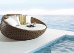 Imported Outdoor Furniture, Brown Poly Rattan Day Bed, Sun Lounges, Luxury