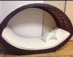 PE Wicker Day Bed/Sun Lounge - Removable Canopy Outdoor Sofa Rattan Furniture